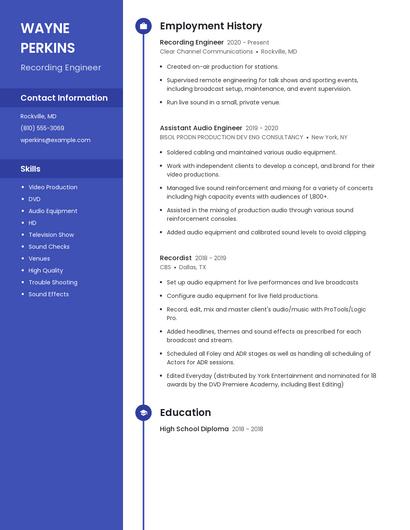 Resume example 5