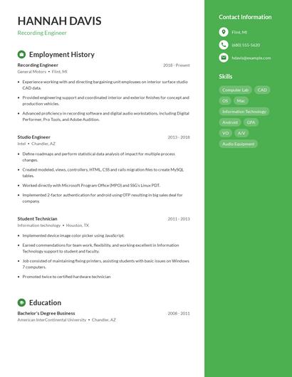Resume example 4