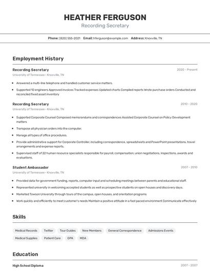Resume example 2