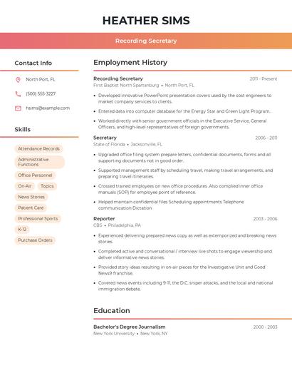Resume example 3