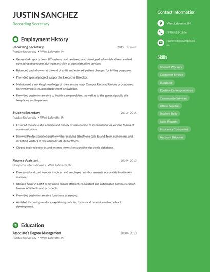 Resume example 4