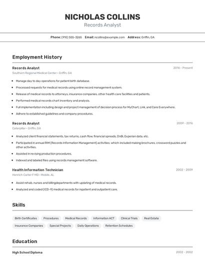Resume example 2