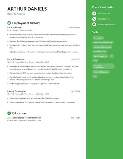 Resume example 5