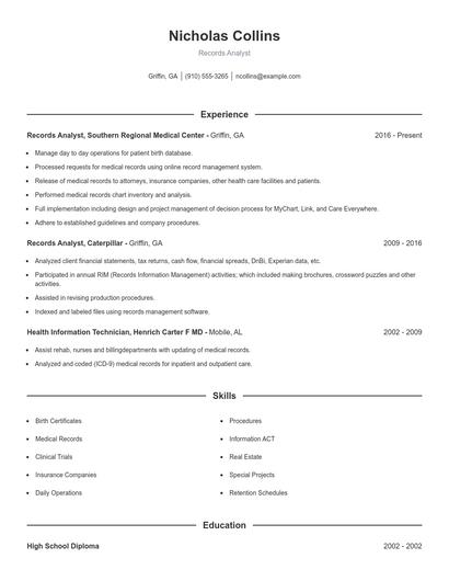 Resume example 1