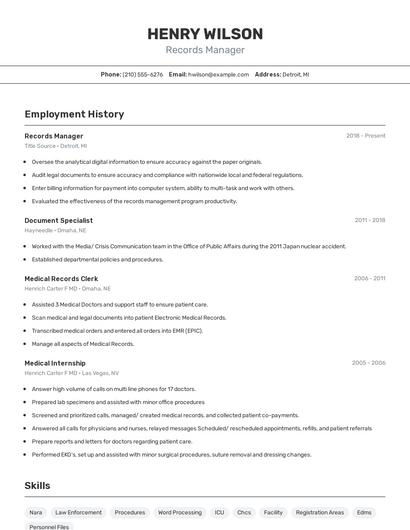 Resume example 2