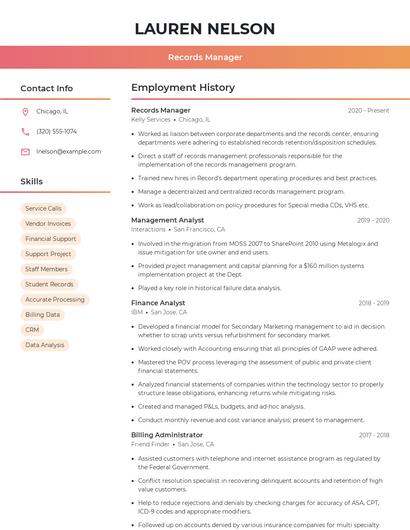 Resume example 3