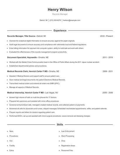 Resume example 1