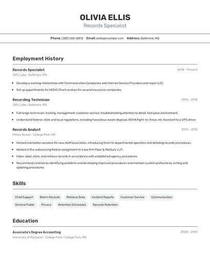 Resume example 2