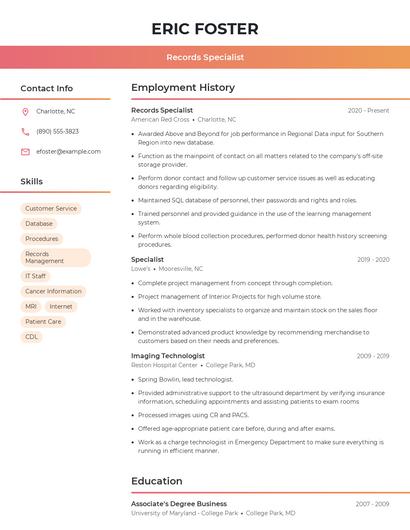Resume example 3