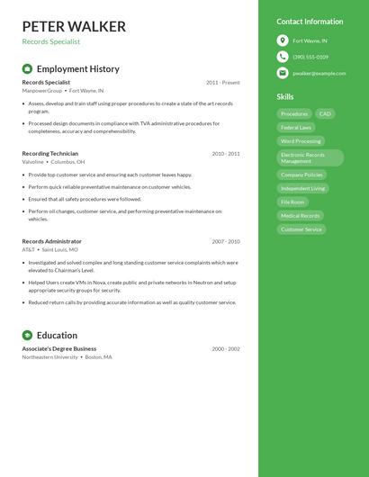 Resume example 4