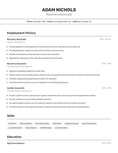Resume example 2
