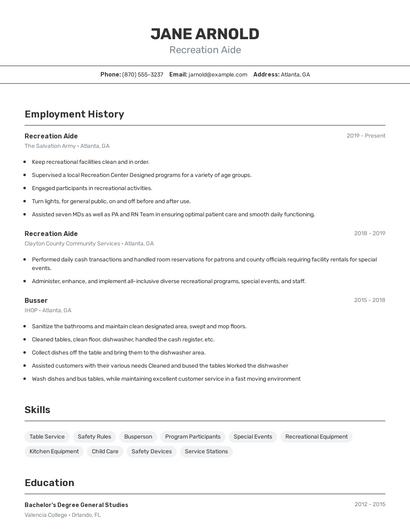 Resume example 2