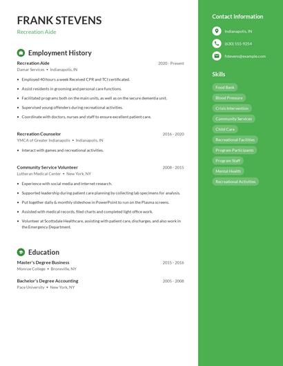 Resume example 5