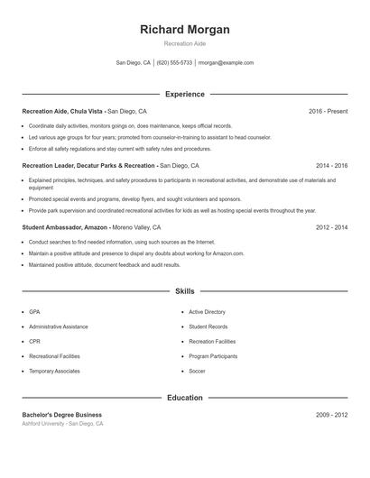 Resume example 1