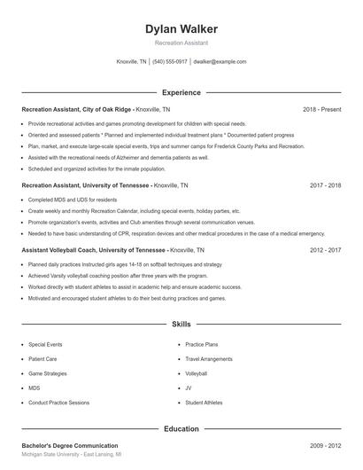 Resume example 1