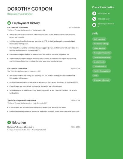 Resume example 4