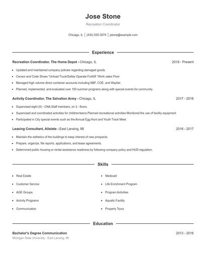 Resume example 1