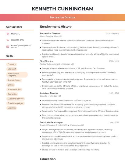 Resume example 3