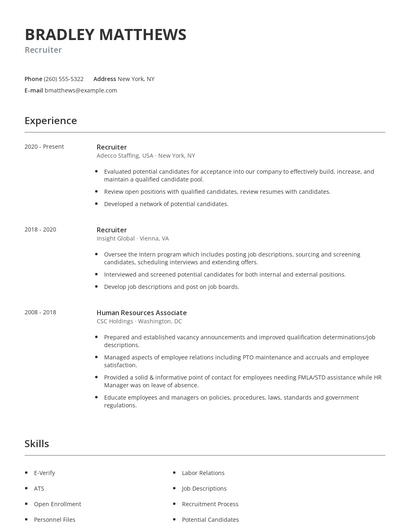 Recruiter Resume