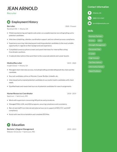 Recruiter Resume