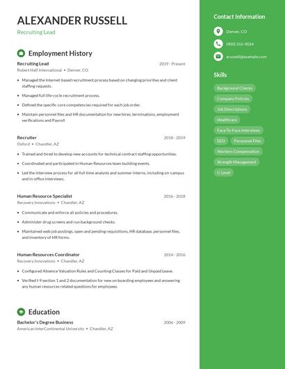 Resume example 5