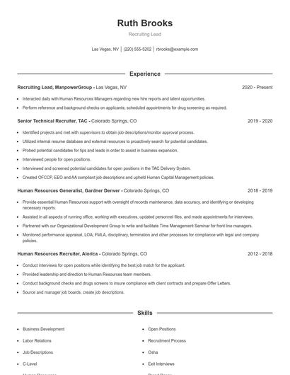 Resume example 1