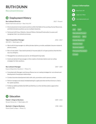 Recruitment Director Resume