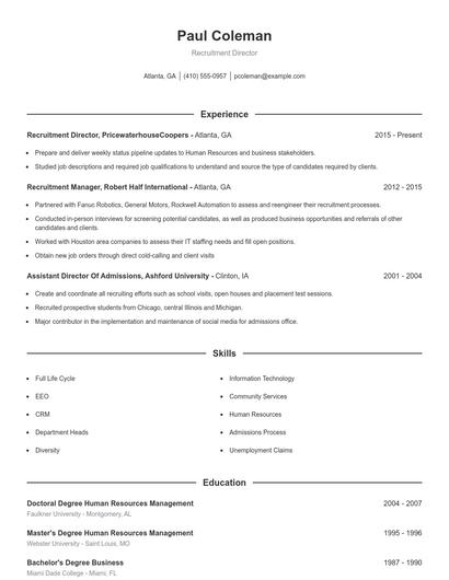 Resume example 1