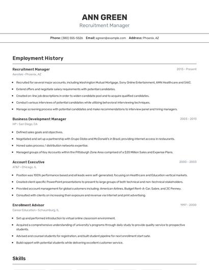 Resume example 2