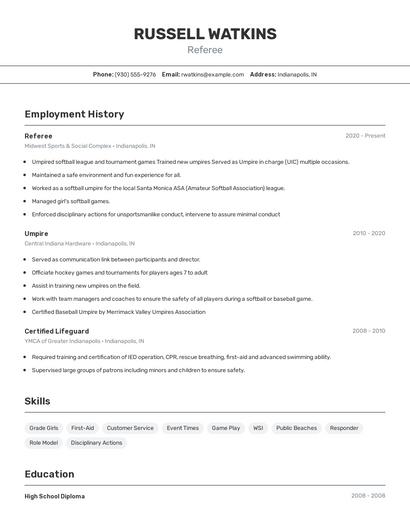 Resume example 2