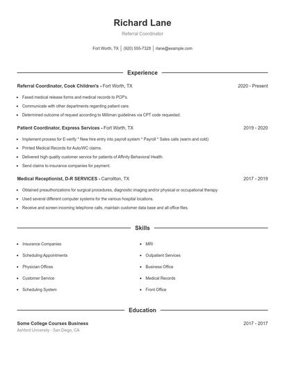Resume example 1