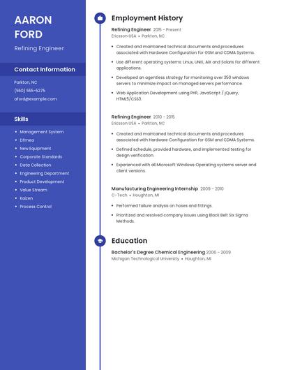 Refining Engineer Resume