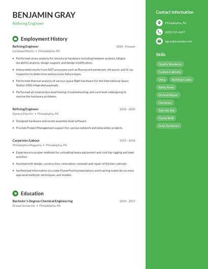 Refining Engineer Resume