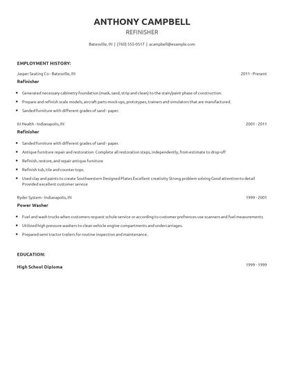 Refinisher Resume