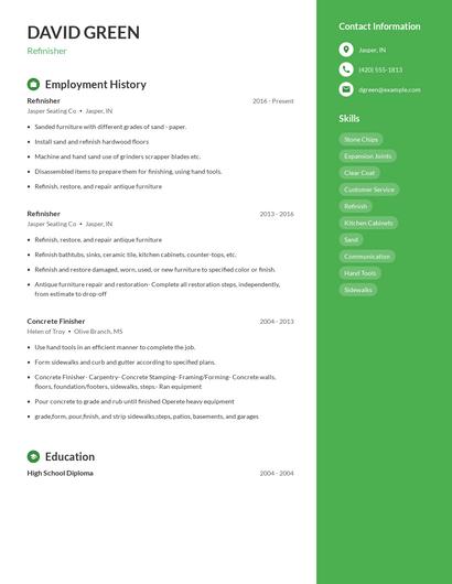 Refinisher Resume