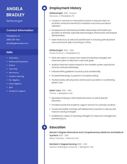 Reflexologist Resume