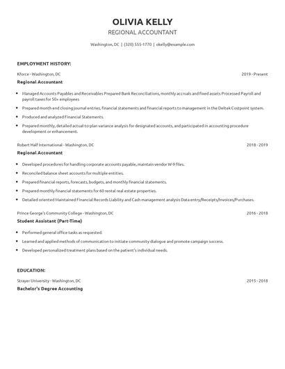 Regional Accountant Resume