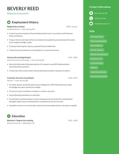 Regional Accountant Resume