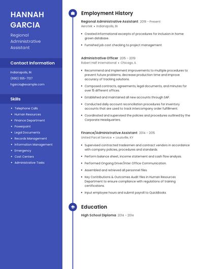 Regional Administrative Assistant Resume