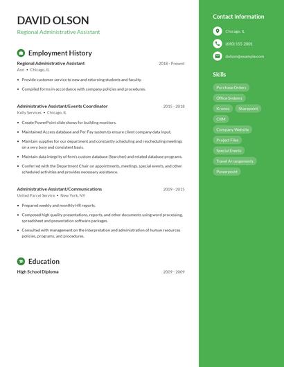 Regional Administrative Assistant Resume