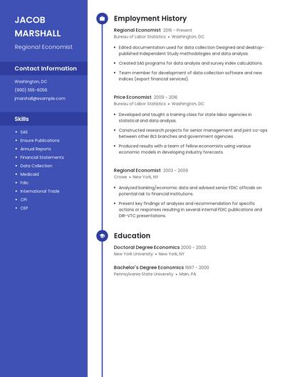 Regional Economist Resume