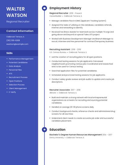 Regional Recruiter Resume