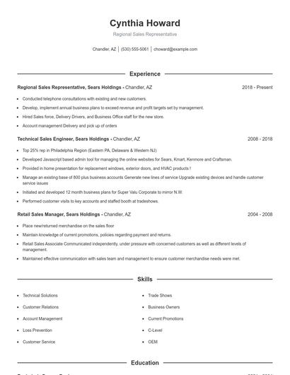 Resume example 1