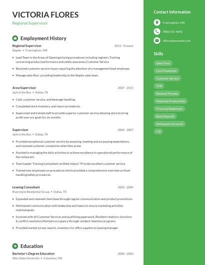 Resume example 5