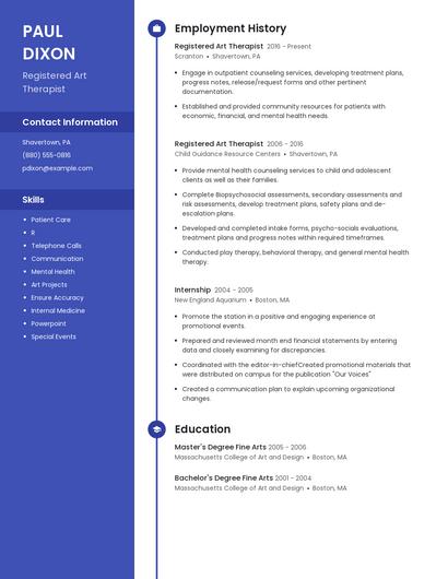 Registered Art Therapist Resume
