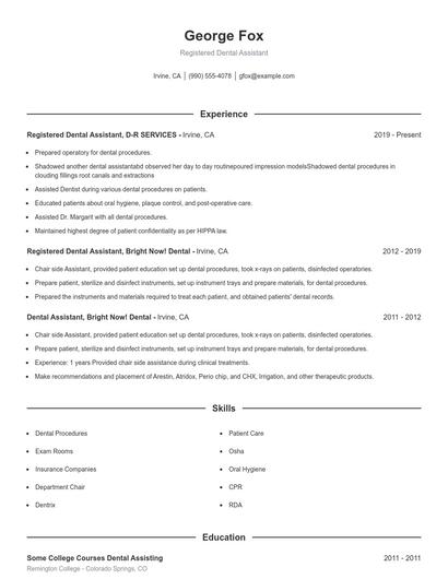 Resume example 1