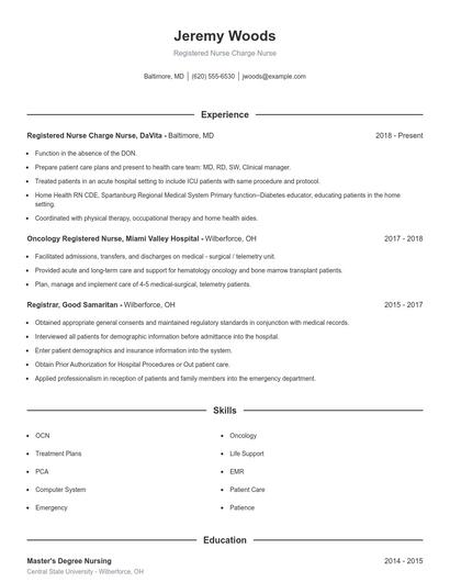 Resume example 1