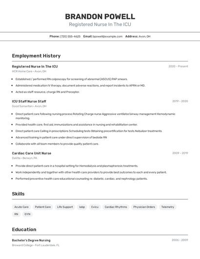 Resume example 2