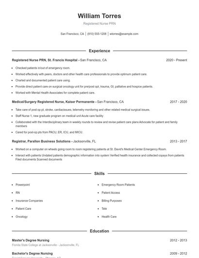 Resume example 1