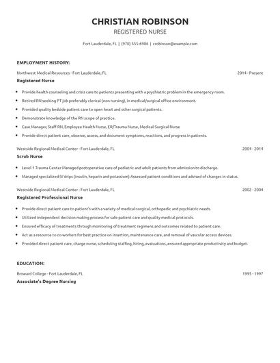Registered Nurse Resume